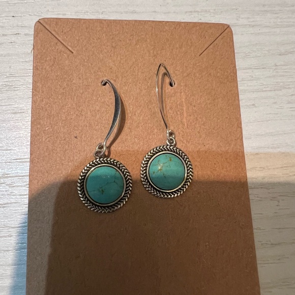 Jewelry - On hold 🦅 Sterling Silver Turquoise Dainty Drop Earrings